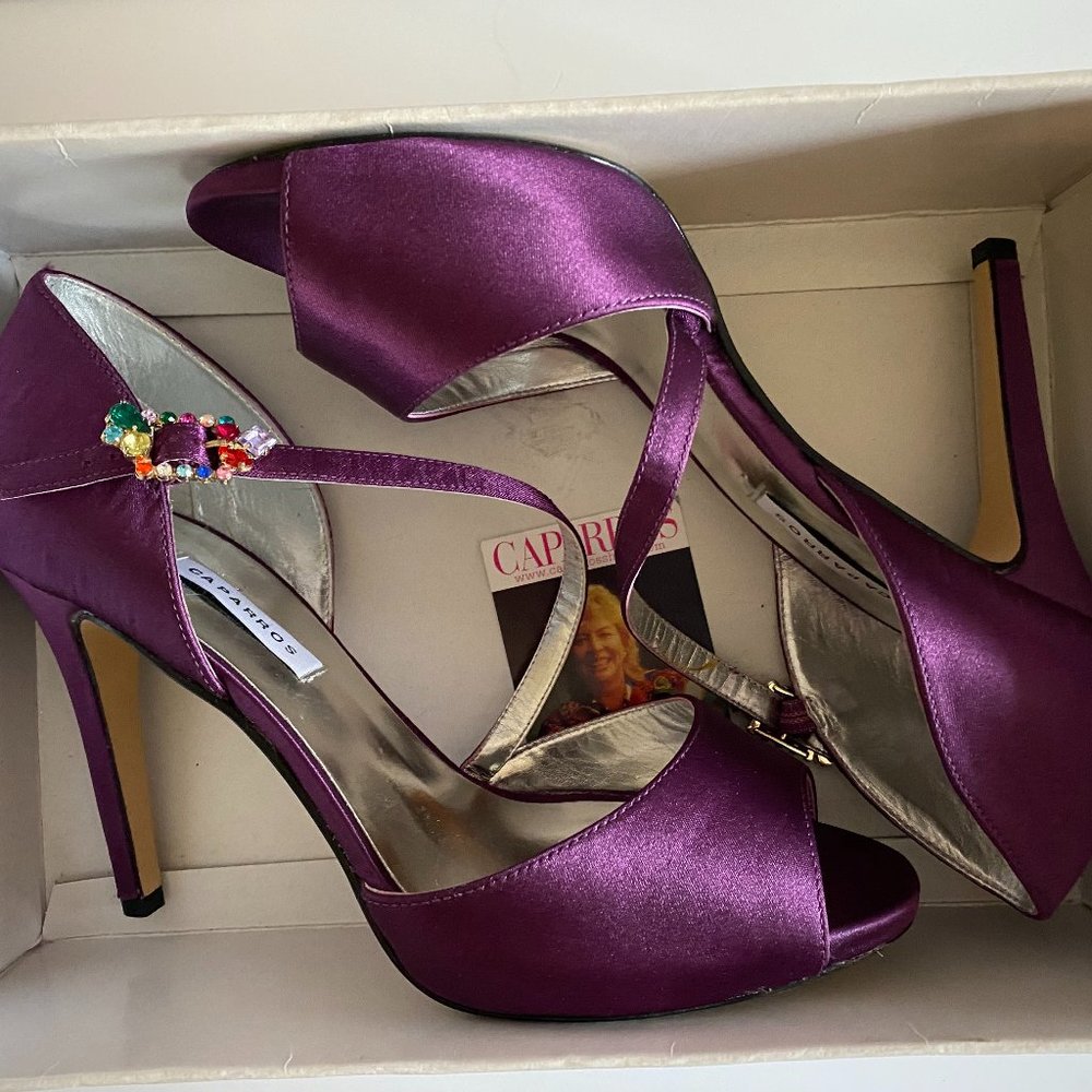 Purple Satin Heels by Caparros "VICE"